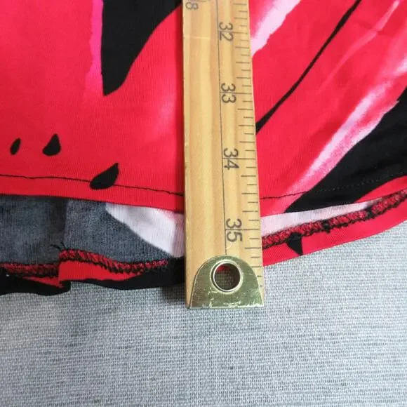 Maggy London Dress Womens Size 4 Black Red Floral Halter Sexy Flirty Tropical - Picture 7 of 10